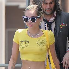 Miley Cyrus in see through top out in LA 12x HQ