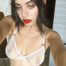 Charli XCX boobs in see through bra titty selfie HQ photo