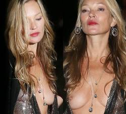 Kate Moss night out in London braless seethru dress boobs pop out nipslip UHQ