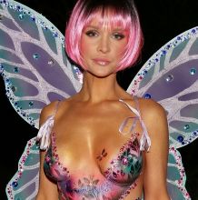 Joanna Krupa topless body paint Halloween costume in Los Angeles 32x UHQ photos