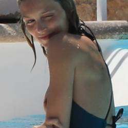 Anja Rubik nip slip boobs pop out in the pool in Cannes 18x UHQ photos