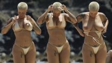 Amber Rose topless on beach in Maui 50x UHQ