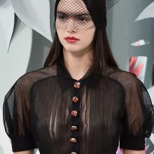 Kendall Jenner nice tits in see through top on Chanel Spring-Summer 2015 Fashion Show in Paris 11x UHQ