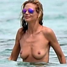 Heidi Klum topless on the beach in France 8x HQ photos
