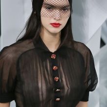 Kendall Jenner nice tits in see through top on Chanel Spring-Summer 2015 Fashion Show in Paris 11x UHQ