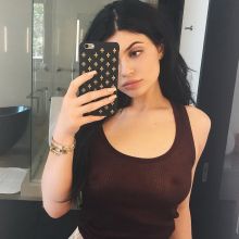 Kylie Jenner in see through top without bra Instagram HQ photo