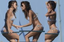 Nicole Scherzinger wearing sexy bikini on a boat in Ibiza 39x UHQ
