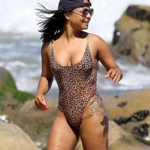 Christina Milian big ass in sexy swimsuit candids on the beach in Malibu 18x HQ photos