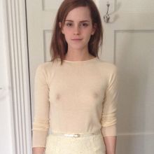 Emma Watson eighteen braless in see through dress