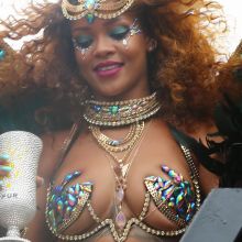 Rihanna show boobs and ass in carnaval bikini at Kadooment Day in Barbados 386x HQ