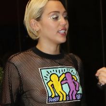 Miley Cyrus wearing a see-thru shirt while out and about in NY 57x MixQ