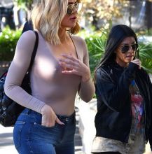 Khloe Kardashian braless in see through top attends Kris Jenner's 61st birthday 13x HQ photos
