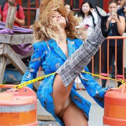 Rita Ora upskirt on Music Video Set in NY 13x HQ photos
