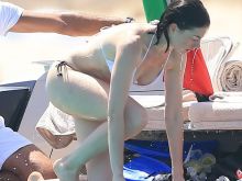 Anne Hathaway wearing sexy bikini on the yacht in Ibiza 106x HQ