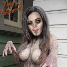 Lindsay Lohan topless Halloween Poster HQ