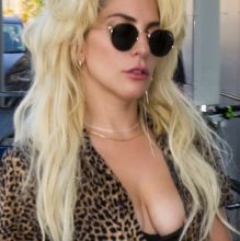 Lady Gaga nip slip boobs pop out at Berlin Schoenefeld airport 15x HQ photos
