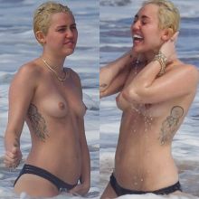 Miley Cyrus topless on the beach in Hawaii 76x UHQ