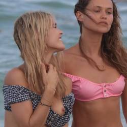 Joy Corrigan nip slip on the beach in Miami 20x HQ photos