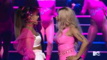 Ariana Grande, Nicki Minaj - MTV Video Music Awards 2016 720p sexy bodysuit on stage