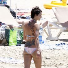 Lena Headey wearing sexy bikini at a beach in Ibiza 15x HQ