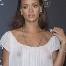 Rihanna braless in see through dress on Vogue's Anniversary Party in Paris 96x HQ
