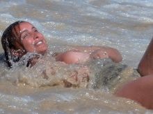 Louise Redknapp topless on the beach in St Barts 7x UHQ