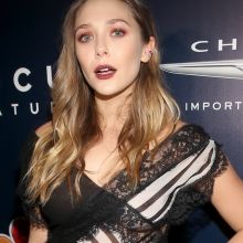 Elizabeth Olsen braless pokies in see through dress on Golden Globes after party 14x UHQ photos