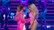 Ariana Grande, Nicki Minaj - MTV Video Music Awards 2016 720p sexy bodysuit on stage