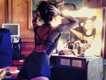 Selena Gomez see through instagram photo looking in mirror 2x HQ