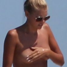 Toni Garrn caught topless sunbathing on yacht 5x HQ