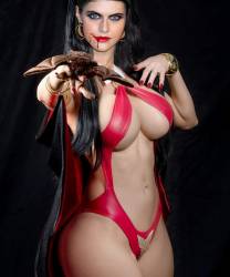 Alexandra Daddario hot Vampirella costume for Halloween party UHQ