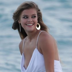 Nina Agdal hot nip slip photo shoot for Bebe at a beach in Miami 82x UHQ