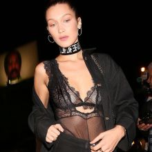 Bella Hadid braless in see through top candids outside Catch in West Hollywood 10x HQ photos