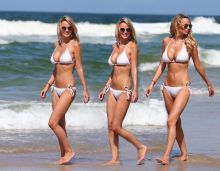 Rhian Sugden sexy bikini on Belongil Beach in Australia 14x UHQ