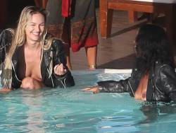 Candice Swanepoel topless boobs pop out nip slip on Vogue magazine photo shoot in Rio de Janeiro 26x MixQ photos