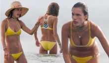 Alessandra Ambrosio sexy bikini candids on the beach in Brazil 168x HQ photos