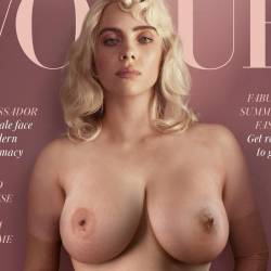 Billie Eilish full frontal nude on Vogue magazine cover UHQ