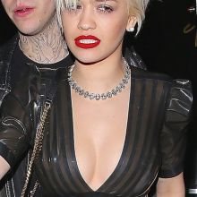 Rita Ora see through dress without bra pokies nipple visible 64x UHQ
