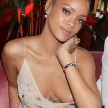 Rihanna boob slip Party in celebration of Edward Enninful in London 10x UHQ