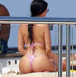 Kendall Jenner, Kourtney Kardashian in thong bikinis on a yacht in Antibes 94x HQ photos