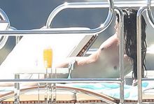 Sara Sampaio nude topless sunbathing on a yacht in St Tropez  64x HQ photos